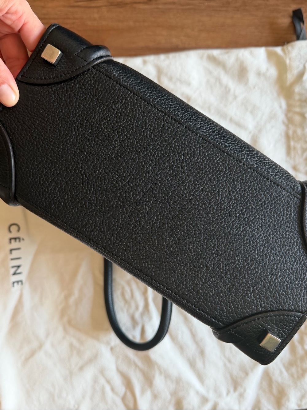 Celine Black Pebbled Leather Mini Luggage Tote - Picture 7 of 16